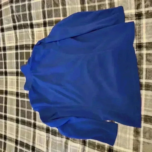 Lands' End, size Large, 100% cotton blue Fleece 1/4 zipper pullover - Picture 8 of 9